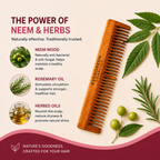 Dual Bristle – Lilly Neem Comb (Rosemary Oil treated)